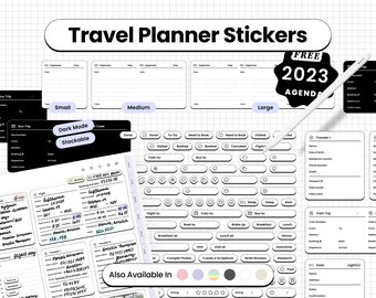 Travel Planner Sticker | Trip Budget Stickers | + Dark Mode | For Trip Journal | Daily Stickers | Digital Stickers for Notability