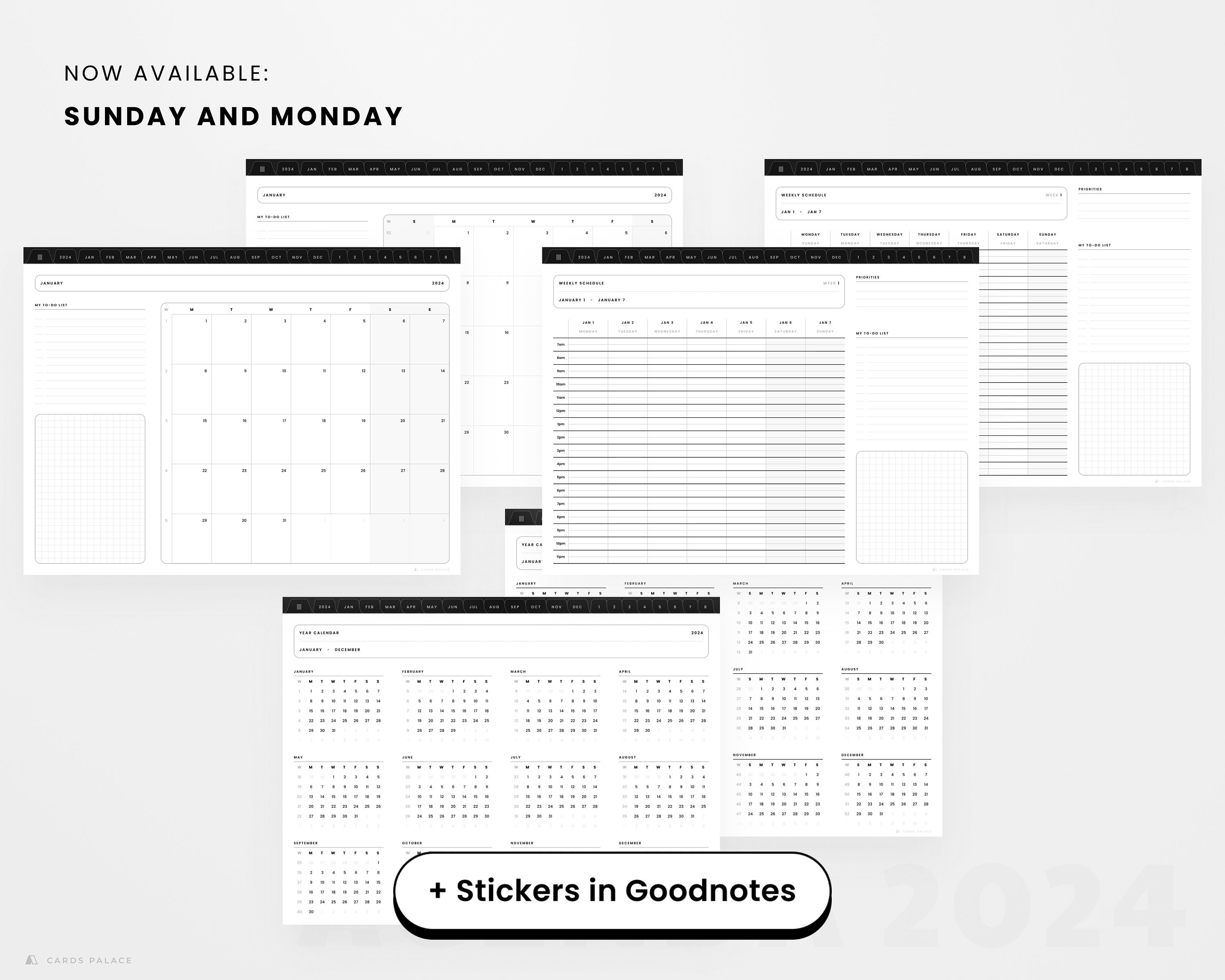 2024 Digital Planner Landscape, 2024 Digital Dated Daily Planner ...