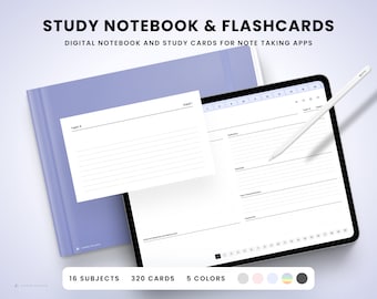 Student Notablity Planner and Flash Cards | Digital Study Cards | Digital Notebook and Flashcards | Notability Noteful Goodnotes Collanote