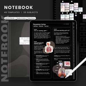 Digital Notebook, Goodnotes Notebooks, Notebook with Tab, Portrait, Lined Digital Journal, Digital Notes Template, Student Notebook Journal