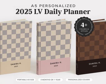 2025 Custom Daily Planner for Men and Women | A5 Personalized Notebook | 2025 Personalized Bullet Journal | 2025 Custom Planner Cover