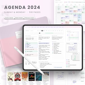2024 Digital Planner Landscape, 2024 Digital Dated Daily Planner, Weekly Schedule, 2024 iPad Planner, 2024 GoodNotes Planner Notability Wide