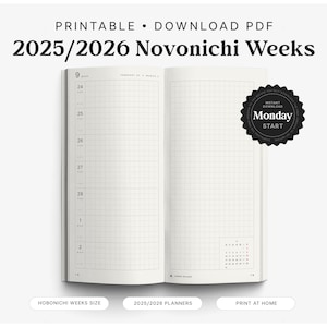 Novonichi Weeks – Printable PDF Planner (2025 & 2026) Hobonichi Weeks Style - Print Yourself - DIY Planner Weekly Layout