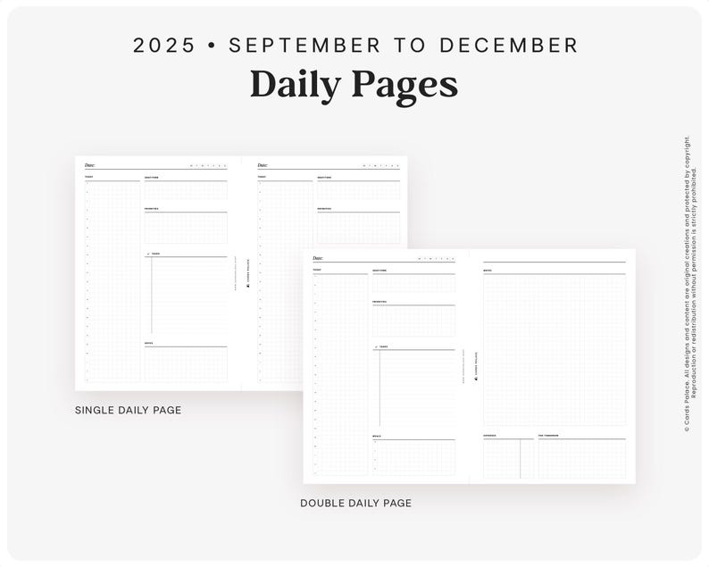 Printable Planner Inserts A5 2025 | September–december Monthly Calendar ...