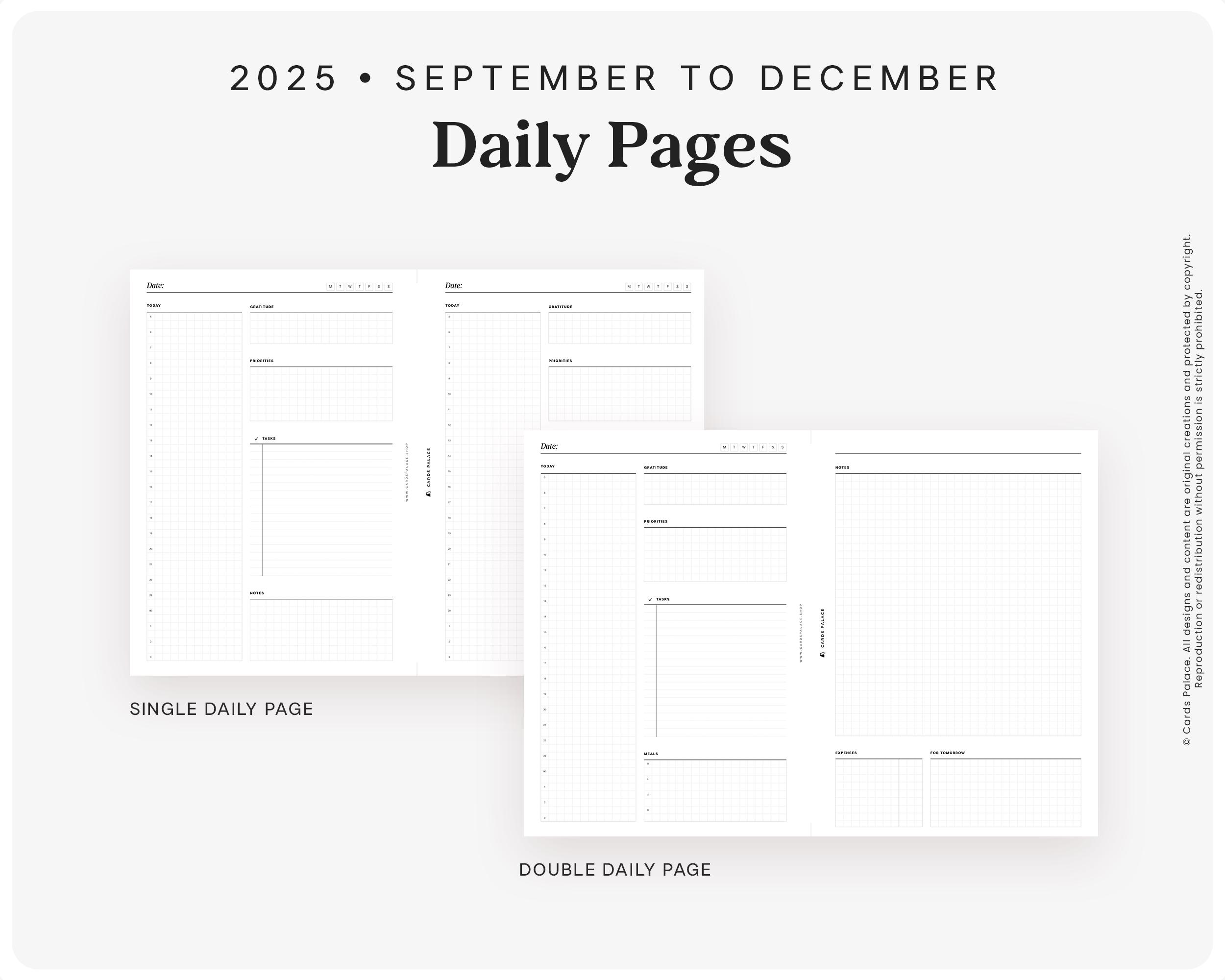 Printable Planner Inserts A5 2025 | September–december Monthly Calendar ...