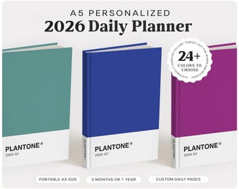 2026 Personalisierter Tagesplaner | A5 Personalisiertes Notizbuch | 2026 personalisiertes Bullet Journal | 2026 Benutzerdefinierte 3 oder 12 Monate Planer Spirale