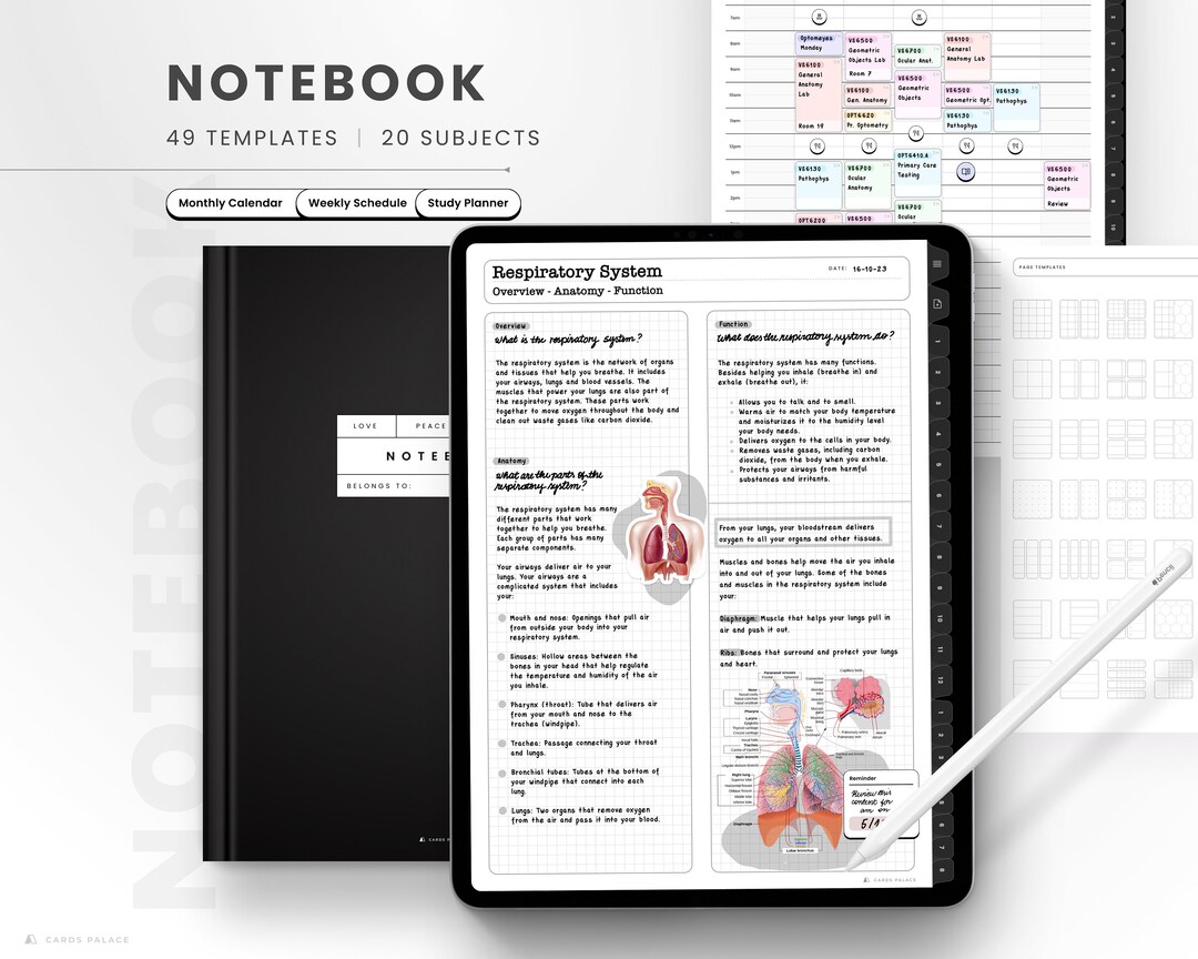 Digital Notebook, Goodnotes Notebooks, Notebook With Tab, Portrait ...