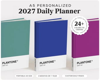 2027 Custom Daily Planner | A5 Personalized Notebook | 2026 Personalized Bullet Journal | 2026  Custom 3 or 12 Months Planner Spiral