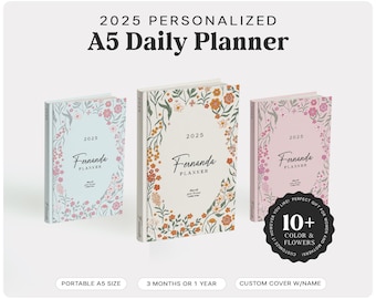 2026 (UPDATED) Personalized A5 Planner Journal Agenda Daily Weekly Planner Best Gift for Her Goals Year Journal Savings Goals Trackers