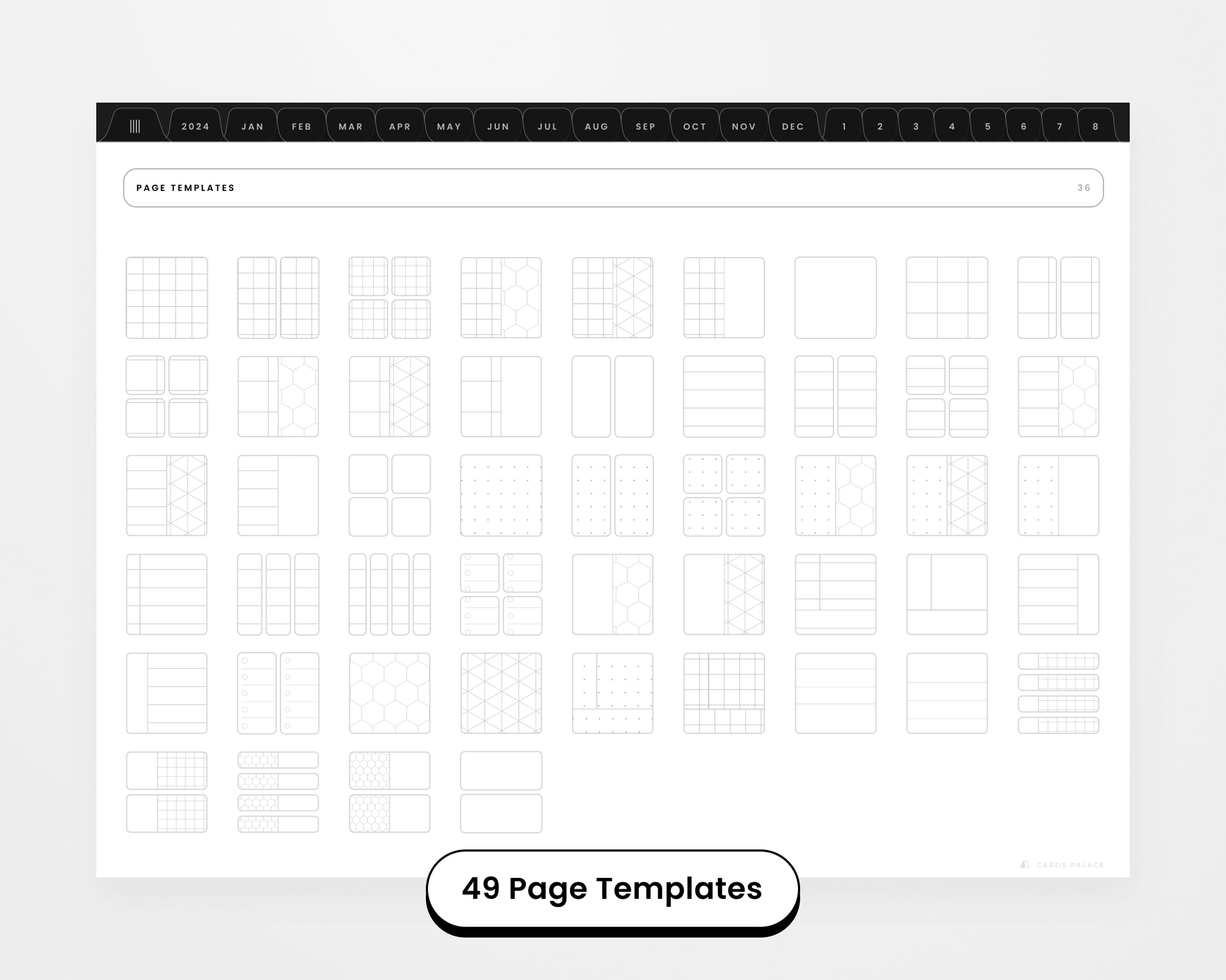 2024 Digital Planner Landscape, 2024 Digital Dated Daily Planner