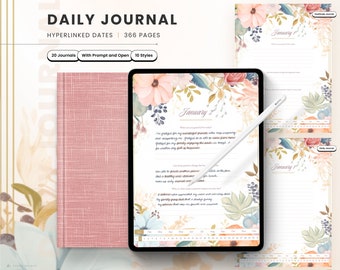 Digital Daily Journal, dankbaarheidsdagboek, digitaal dagboek, Goodnotes-dagboek, digitaal dagboek, iPad-dagboek, gelinkte manifestatiedagboek