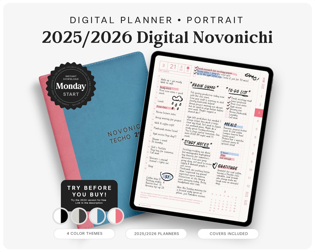 2026 Hobonichi Digital Planner for Goodnotes 2025 2026 Daily Week ...