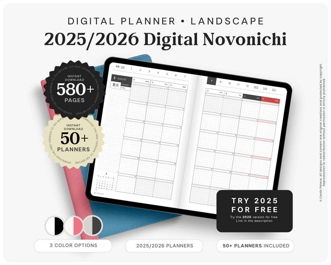 Digital Hobonichi Planner 2026 2025 Notability Goodnotes iPad Planner ...