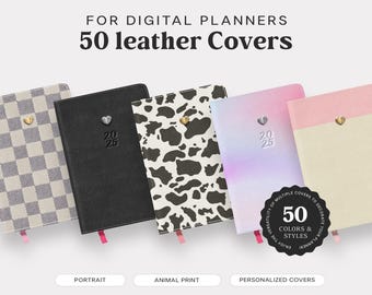 Leather Digital Planner Covers: Animal Print, 50 Styles