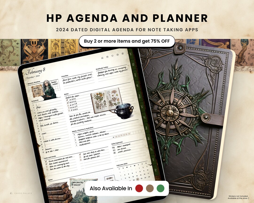 Harry 2024 Planner Agenda Magical Notability, Goodnotes, Noteful