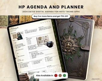 Harry 2024 Planner Agenda Magical | Notability, Goodnotes, Noteful, Collanote | 600+ Digital Pages | Weekly Monthly Daily Hyperlinked