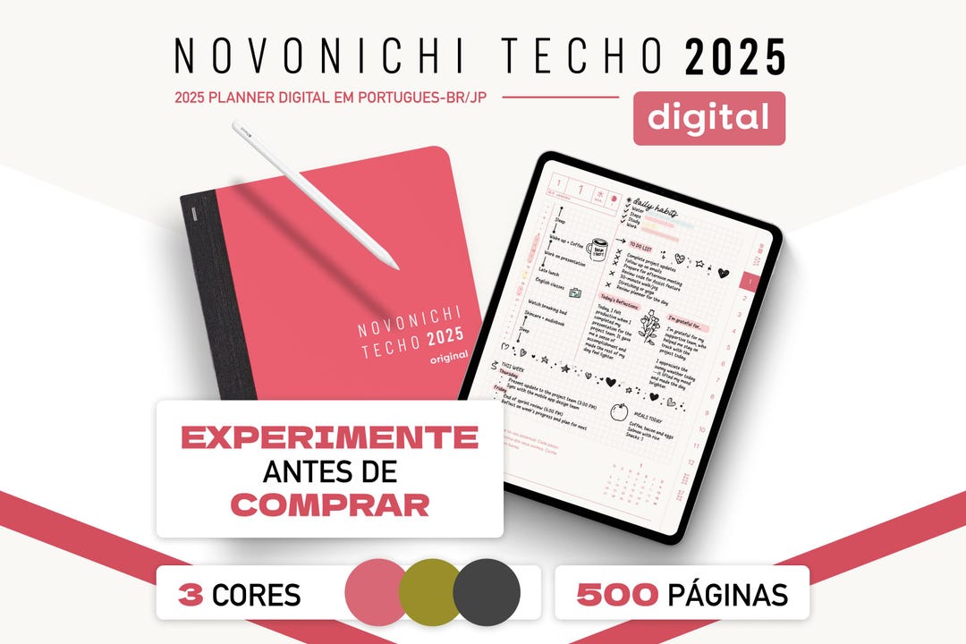2025 Portuguese Hobonichi Digital Planner for Goodnotes PT-BR Daily ...