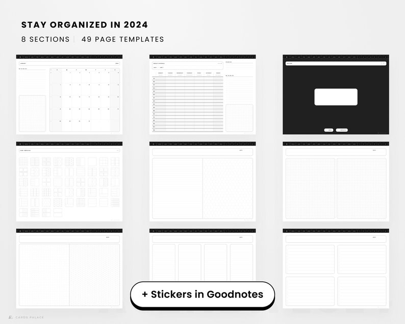 2024 Digital Planner Landscape, 2024 Digital Dated Daily Planner