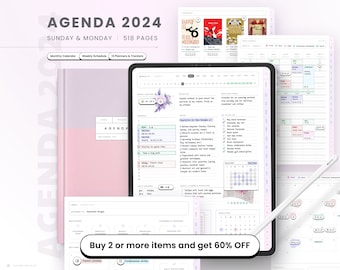 2024 Digital Planner, 2024 Digital Dated Daily Planner, Weekly Schedule, 2024 iPad Planner, 2024 GoodNotes Planner, 2024 Notability Planner