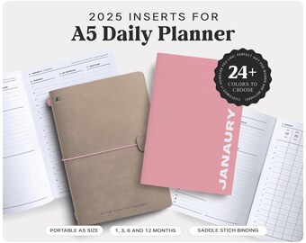 A5 Planner Insert Weekly Monthly Planner for Leather Agendas Binder Portfolio Padfolio Budget Planning Expenses Goals Savings A5 Custom