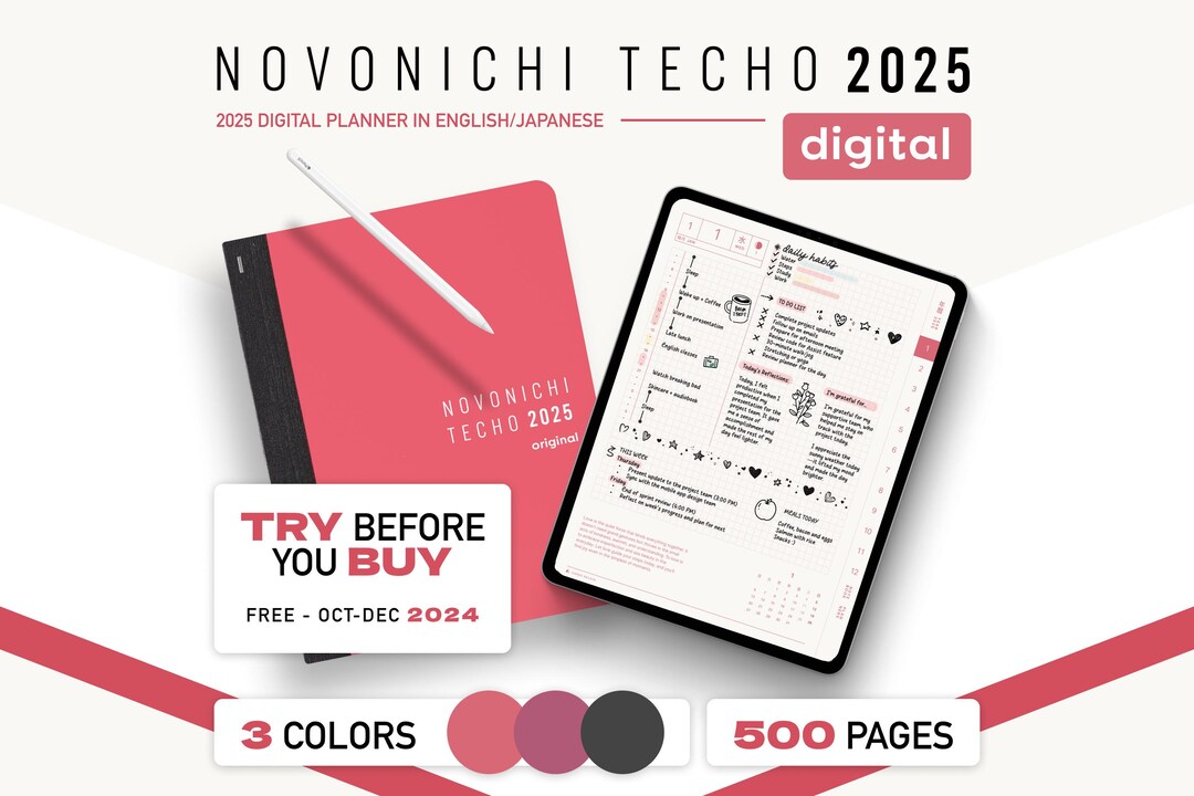 2025 Hobonichi Digital Planner for Goodnotes Daily Week View Monthly ...