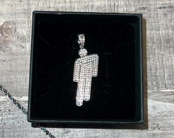 Collar Blohsh con cadena de diamantes de imitación de plata de Billie Eilish