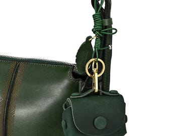 Ciondolo a forma di borsa in pelle fatto a mano - Portachiavi in miniatura