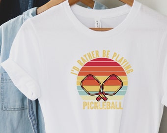 Rather Be Playing Pickleball Tee, Fun retro-inspired pickleball t-shirt, mens pickleball player, pickleball gift, funny pickleball shirt