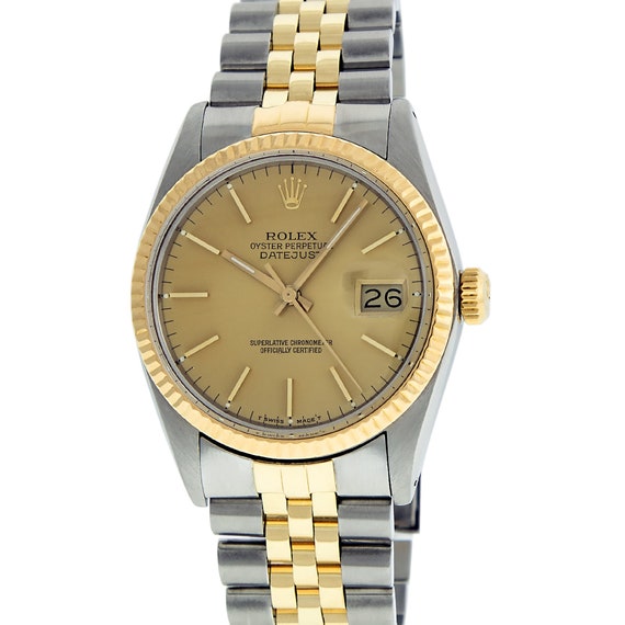 Rolex Mens 36MM Quickset 2 Tone Gold And Steel Ch… - image 3
