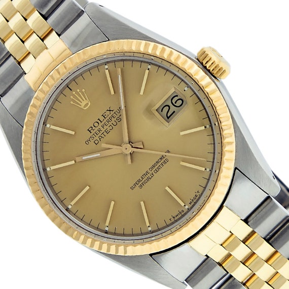 Rolex Mens 36MM Quickset 2 Tone Gold And Steel Ch… - image 1