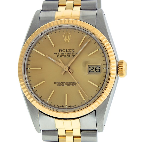 Rolex Mens 36MM Quickset 2 Tone Gold And Steel Ch… - image 2