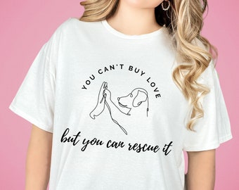 レスキュードッグTシャツ、犬好きへのギフト、犬を買うのではなく、里親になろう