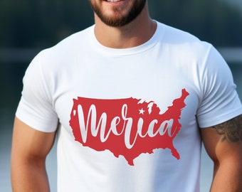 Merica USA Map T-shirt: Patriotic 4th of July Tee