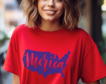 Merica USA Map T-shirt: Patriotic 4th of July Tee