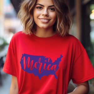 Merica T-Shirt, 4. Juli Hemd, USA Karte T-Shirt, Vaterländisches T-Shirt, Amerika T-Shirt, Unabhängigkeitstag Top, Volksgedächtnistag Shirt, veteranen Tageshemd