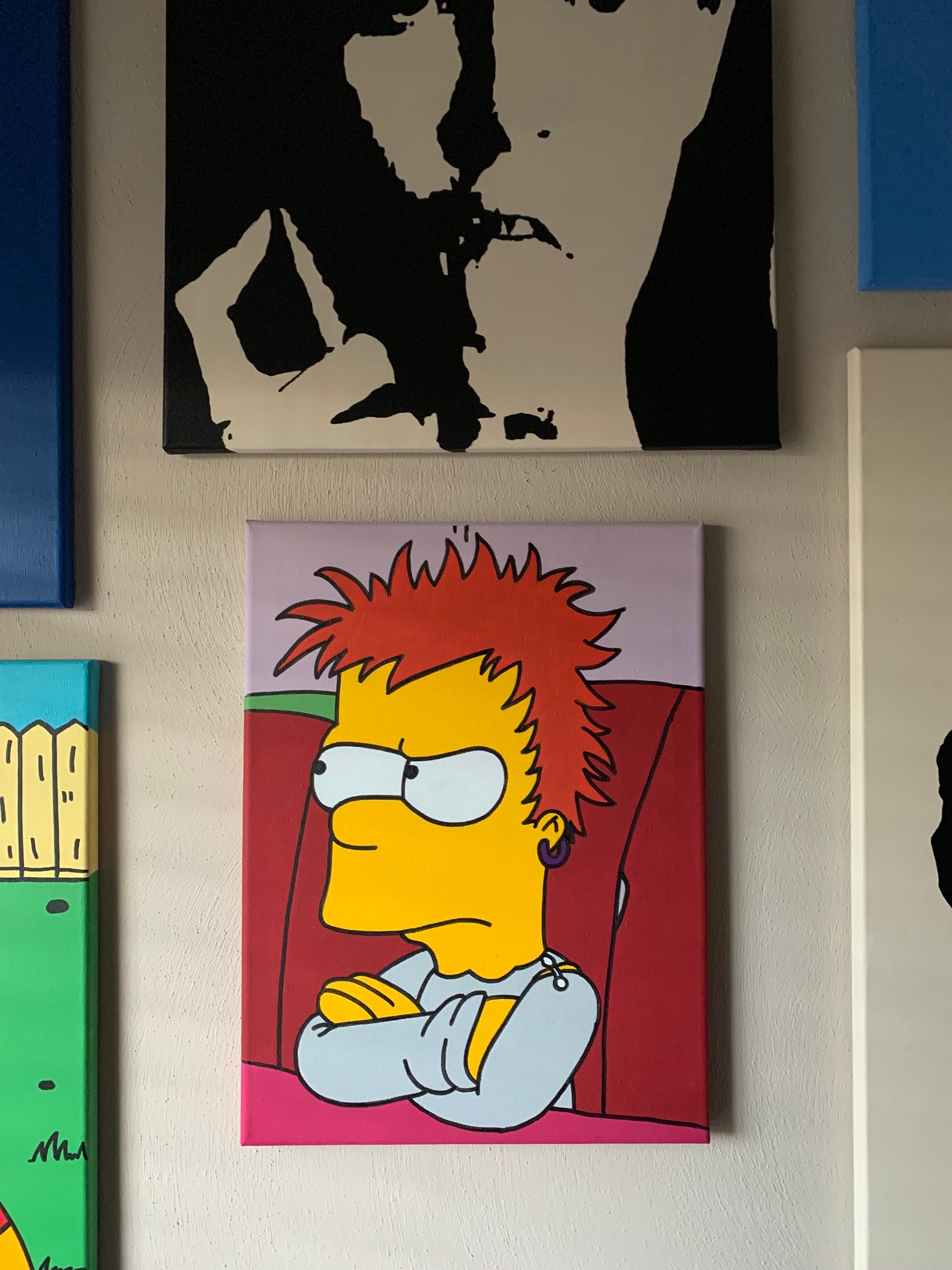 Simpson Poiting Bart Simpson Painting - Etsy