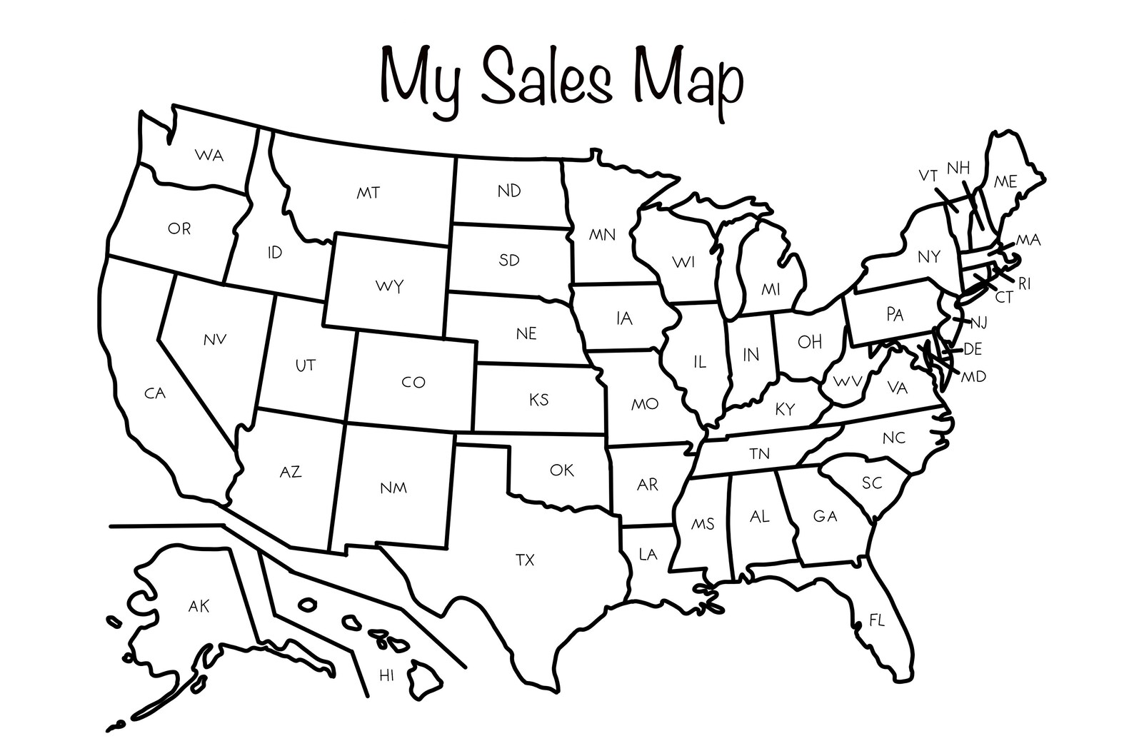 Etsy Sales Map Digital Download / Printable Sales Map Etsy