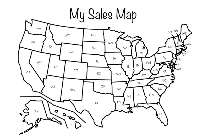 Etsy Sales Map Digital Download / Printable Sales Map Etsy