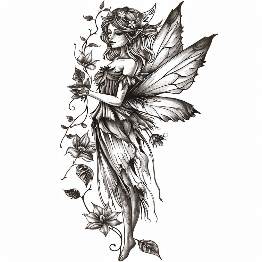Fairy Tattoo Design 4 - Etsy