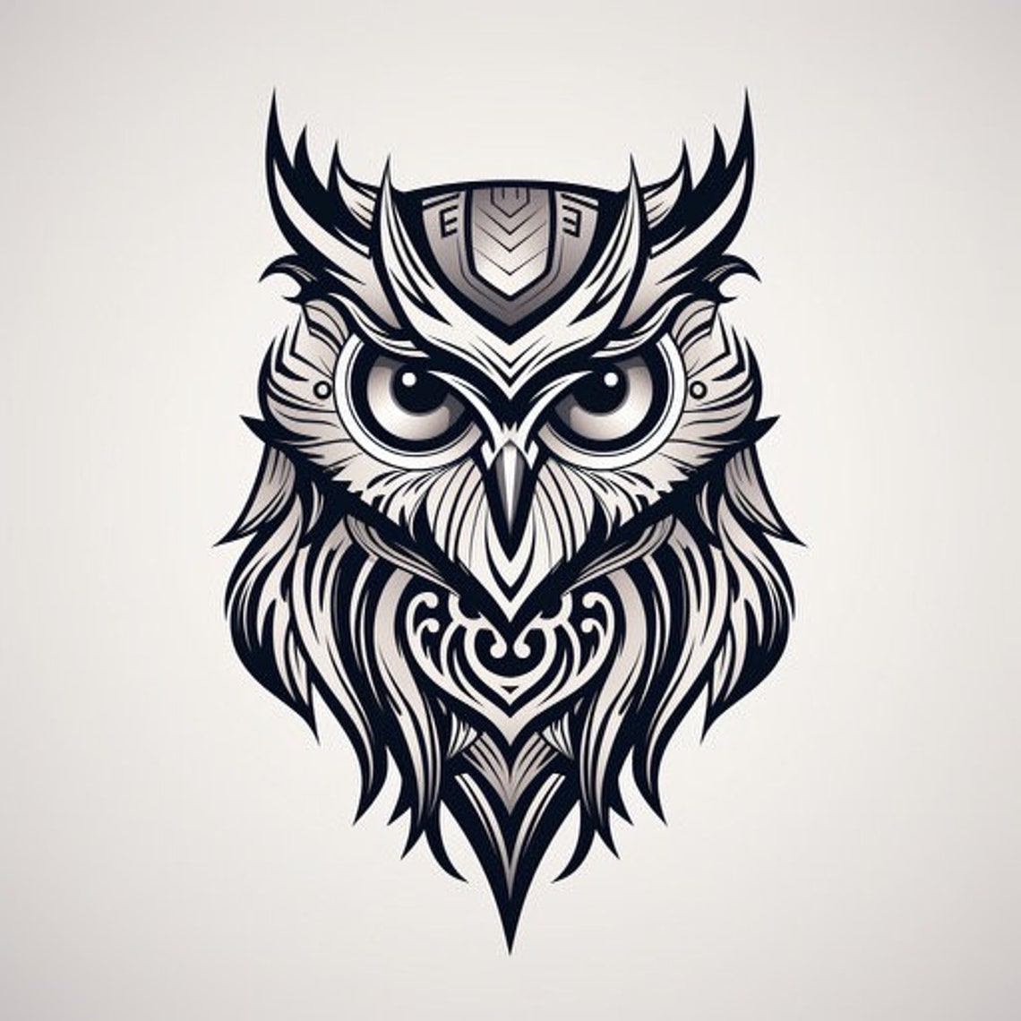 Tribal Owl Tattoo Design 1 - Etsy