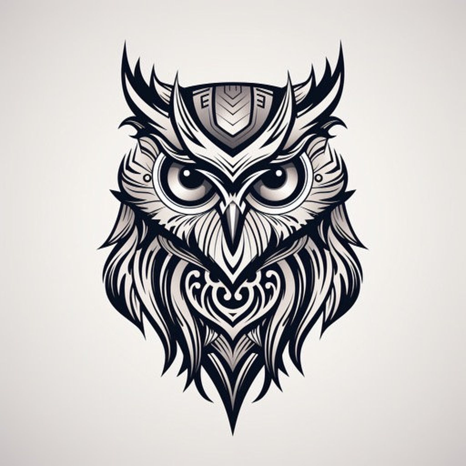 Tribal Owl Tattoo Design 1 - Etsy