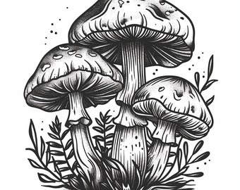 Mushroom Tattoo Design 4