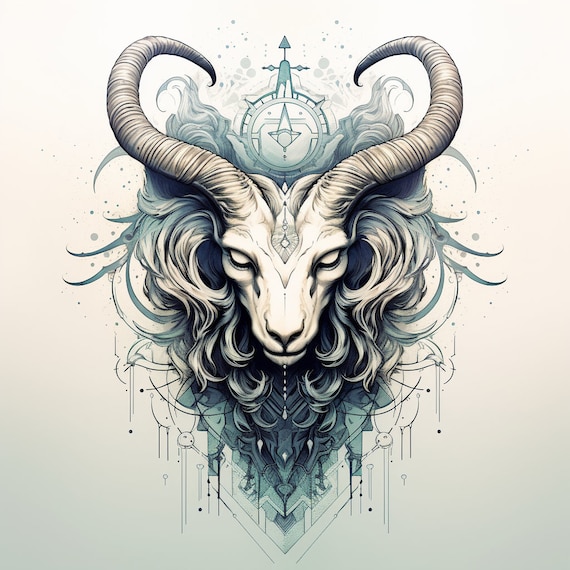 Goat skull traditional tattoo design by thirteen7s on DeviantArt