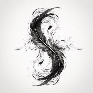 Infinity Feather Tattoo Design