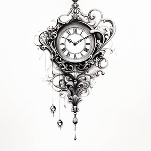 Clock tattoo Etsy Espana