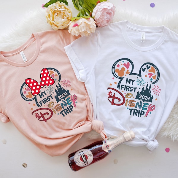 My First Disney Trip 2024 Shirts, Disneyland Vacation Shirt, My First Disneyworld Trip 2024, Mickey Minnie Matching Shirt, Custom Disney Tee