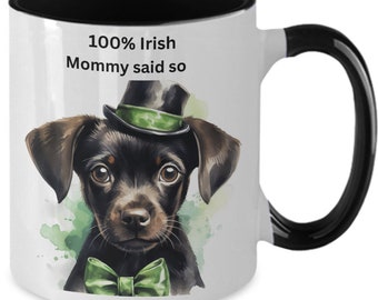 St. Patrick's Day Dog Coffee Mug - Irish Puppy Gift, 11oz