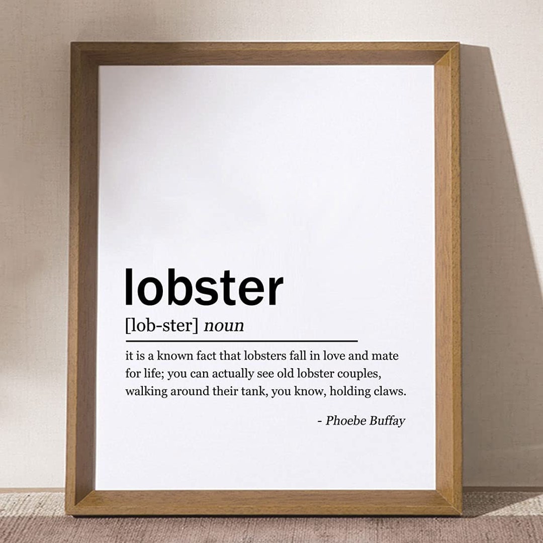 Lobster Definition Print Friends TV Show Quote Dictionary Etsy