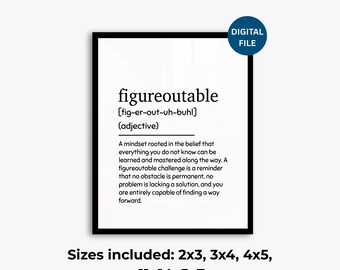 Definicja „Figurantable” do druku | Minimalistyczna sztuka ścienna | Wydruk z emocjami | Nowoczesny wydruk z cytatem | Pobieranie cyfrowe