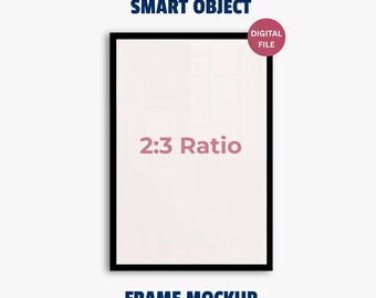 Mockup czarnej ramki 2:3 - Mockup pionowej ramki do wydruków - Mockup w formacie PSD - Pobieranie cyfrowe